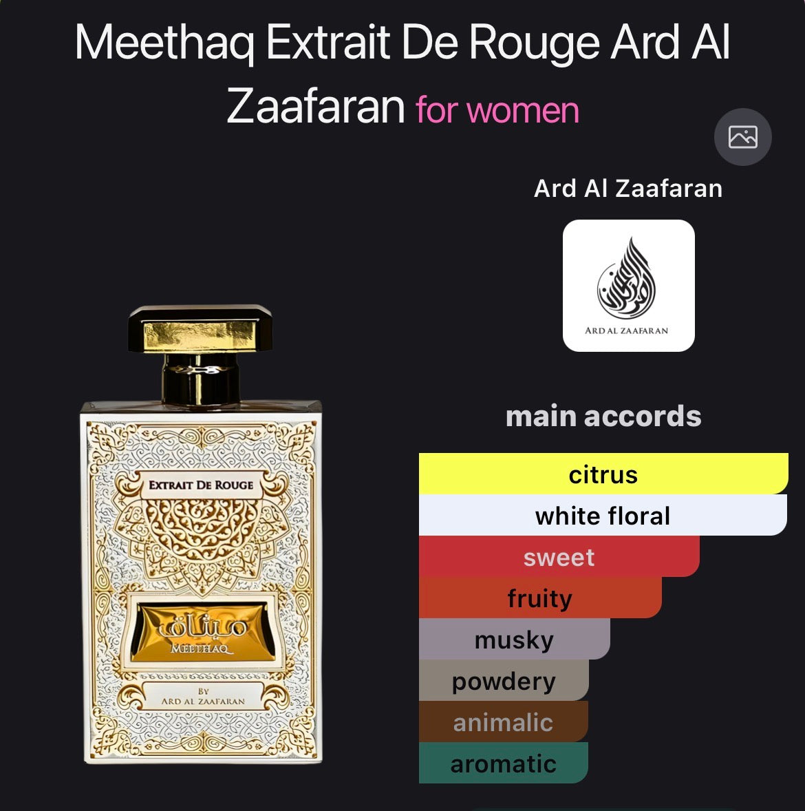 Meethaq Extrait                     De Rouge